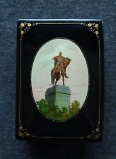 Fedoskino 1950s Russian Lacquer box Monument to the Y.Dolgoruky palekh ussr RARE picture
