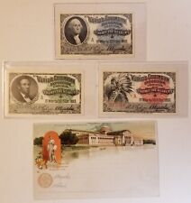 53: (3) ORGINAL/UNUSED World's Columbia Exposition A Series Tickets & 1 Postcard picture