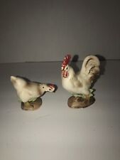 Vintage Enesco  Rooster and Hen Salt and Pepper Shakers Japan In Both Condition picture