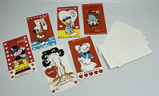 Vtg 70s Valentine Cards Die Cut Fold Out  Anthropomorphic Envelopes 6 Unused picture