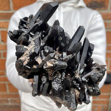 3.18LB Natural Smoky Black Quartz Cluster Crystal Specimen Healing picture