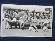 RP Florida Seminole Indian Children & Taxidermy Alligator 1930s Postcard picture