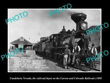 OLD LARGE HISTORIC PHOTO OF CANDELARIA NEVADA THE RAILROAD DEPOT STATION c1898 picture
