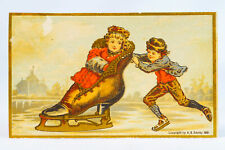 AB Seeley 1881 Victorian Trade Card Large Ice Skate Ice Skating picture