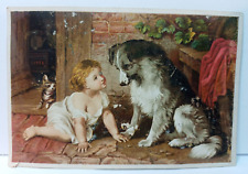 Dr Jayne's Expectorant Can't You Talk Trade Card Dog, Baby Girl, Kitten Maryland picture