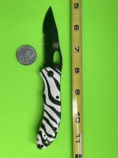 NOBLE OUTFITTERS Viper Zebra Pattern Folding Knife.  #43A picture
