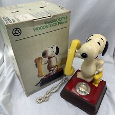 Vintage Peanuts Snoopy Woodstock Rotary Phone Very Nice Quality Untested W/box picture