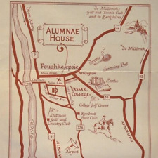 Vintage 1942 Alumnae House Vassar College Brochure Dorm Room Rate Campus Map picture