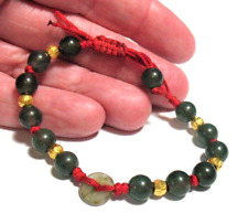 24k gold beads GREEN JADE HAND HELD PRAYER BEADS 6.3 GRAMS 6