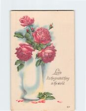 Postcard Love is the Greatest Thing in the World Roses in a Vase Art Print picture
