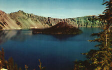 Postcard Crater Lake Wizard Island Oregon OR picture