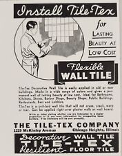 1937 Print Ad Tile-Tex Flexible Wall Tile Unit Laid Chicago Heights,Illinois picture