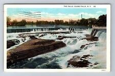 Glens Falls NY-New York, The Falls, Antique, Vintage c1933 Postcard picture