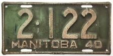 Manitoba Canada 1940 License Plate 2-122 Original Paint picture