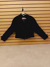 NICE WOMENS SIZE XL CRIPPLE CREEK BLACK ROLLED FRINGED BLACK LEATHER JACKET picture