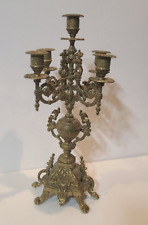 Vintage Brass Brevettato Candelabra, Made in Italy 16.5 high picture