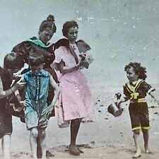 Antique 1880s Women In Swim Suits Narragansett Pier Stereoview Photo Card V3276 picture