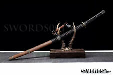Japanese Sakura Tachi Sword Folded T10 Steel Blade Rosewood Saya Clay Hardened picture