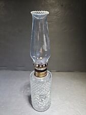 Vintage Faceted Lamplight Farms Glass Chimney Oil Lamp 9” Tall. picture