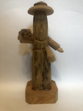 Folk Art Carved Wooden Sculpture New Mexico Artist Signed Hector Rascon Woodsman picture