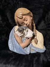 LLADRO GIRL WITH DOG HUGE BUST (REPAIRED) picture