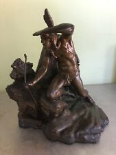 Antique  Indian Scout Bronzed Bookend signed Weidlich  EC NR picture