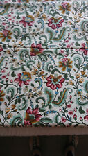 VINTAGE SUPERB QUALITY COTTON FLORAL FABRIC CURTAINS/FURNISHINGS 5.24 X 1.56 MT picture