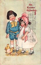 Adorable Children With Chicks on 1909 Tuck Easter Postcard by Katharine Gassaway picture