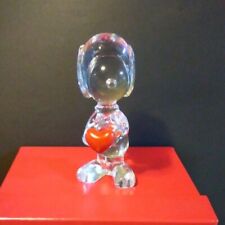 Baccarat Peanuts Cartoon Snoopy with Heart 70th Anniversary Crystal Figurine Box picture
