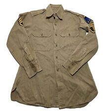 Vintage WW2 U.S. Military Khaki Uniform Shirt 20x30 Y6 picture