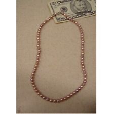 Genuine Pink Pearl Necklace 7 mm 48 Inch picture