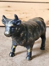 Vintage Solid Cast Iron Horned Bull 1 lb 14 oz. picture