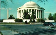 Jefferson Memorial Washington DC Temple Postcard VTG UNP Prince Old Cars Vintage picture