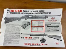 1964 Print Ad Poster Ruger Firearms Carbine .44 Magnum Caliber Gun Art picture