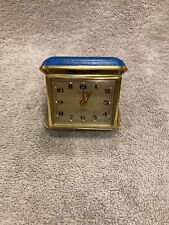 Vintage SLOAN Travel Alarm Clock in Royal Blue Case, Uranium Glow, Japan WORKS picture