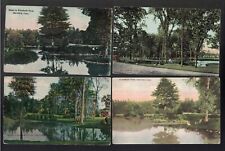 Hartford Elizabeth Park LOT Pond Views Swans Kids 4 Different Pre Linen 1910 CT  picture