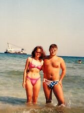 2000s Vintage Photo Pretty Woman Female Handsome Guy Beach picture