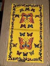 Vintage MCM Parisian Prints Pure Linen Tea Dish Towel Butterflies picture