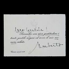 Rare 1954 Royalty King Umberto II Italy Savoy Signed Royal Document Autograph IT picture