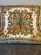 Beautiful Vintage Woven Tablecloth 56 x 58 Inches picture
