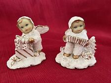 Snowbabies Figurines With Accordion and Gifts Lot of 2 Vintage picture