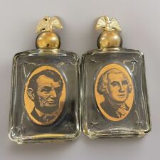 Vintage Avon George Washington And Abraham Lincoln Bottles With Eagle Caps picture