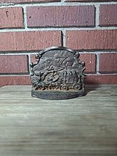 Antique Bookend Jennings Brothers Bronze Plated Cast Iron Ye Olde Coaching Days picture