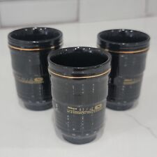 Vintage NIKON Camara Black Ceramic Shot Glass Sake Cups picture