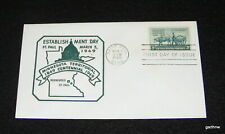 MINNESOTA TERRITORIAL CENTENNIAL 1949 FIRST DAY COVER ESTABLISHMENT MAP  CAPITOL picture