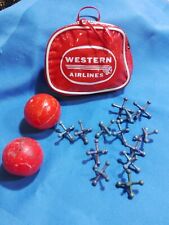 Vintage Western Airlines Ball and Jacks Kids Game Small Zippered Bag Memorabilia picture