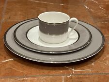 MIKASA SOPHIA TAUPE 3 PC PLACE SETTING DINNER BREAD PLATES FLAT CUP GREY NEW AA picture