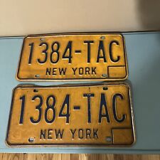 VTG PAIR (SET) OF 1973-1986 NEW YORK STATE LICENSE PLATE 7100-BEP picture