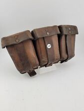 Original WW2 GERMAN Large K98 Ammunition Pouch Brown Leather. VG Cond.  picture