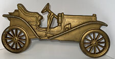 VINTAGE MIDWEST METAL 1909 HUPMOBILE WALLPLAQUE WALL  HANGING Gold picture